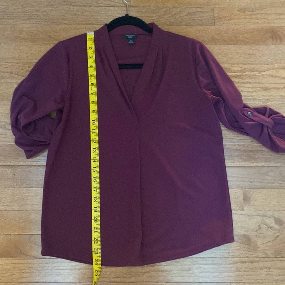EUC Ann Taylor Factory red blouse in small petite - Picture 8 of 12